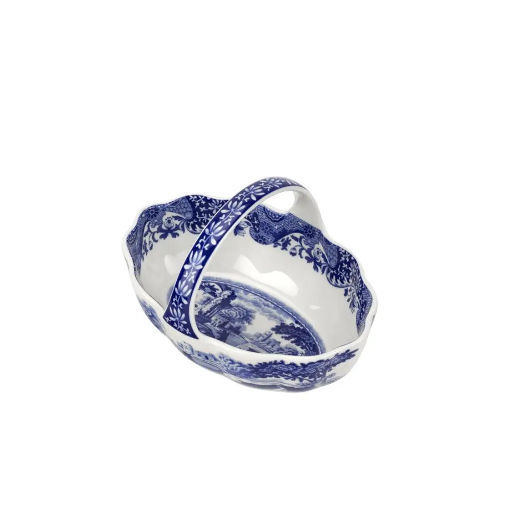 Spode Blue Italian Kulplu Küçük Sepet