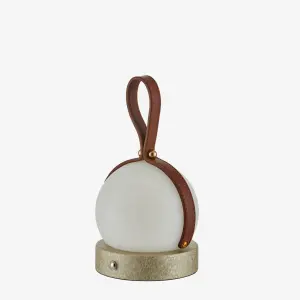 Beyaz Paslanmaz Çelik Şarjlı Masa Lambası 10X10x12 Cm Globe Collection by Chiara Alessi