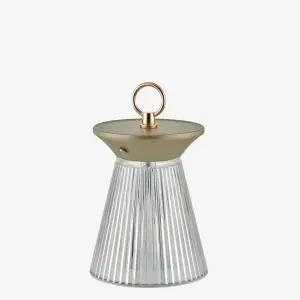 Gri Paslanmaz Çelik Şarjlı Masa Lambası 12X12x12 Cm Latern Collection by Chiara Alessi