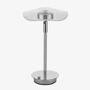 Gri Paslanmaz Çelik Şarjlı Masa Lambası 19X19x29 Cm Tesla Collection by Chiara Alessi
