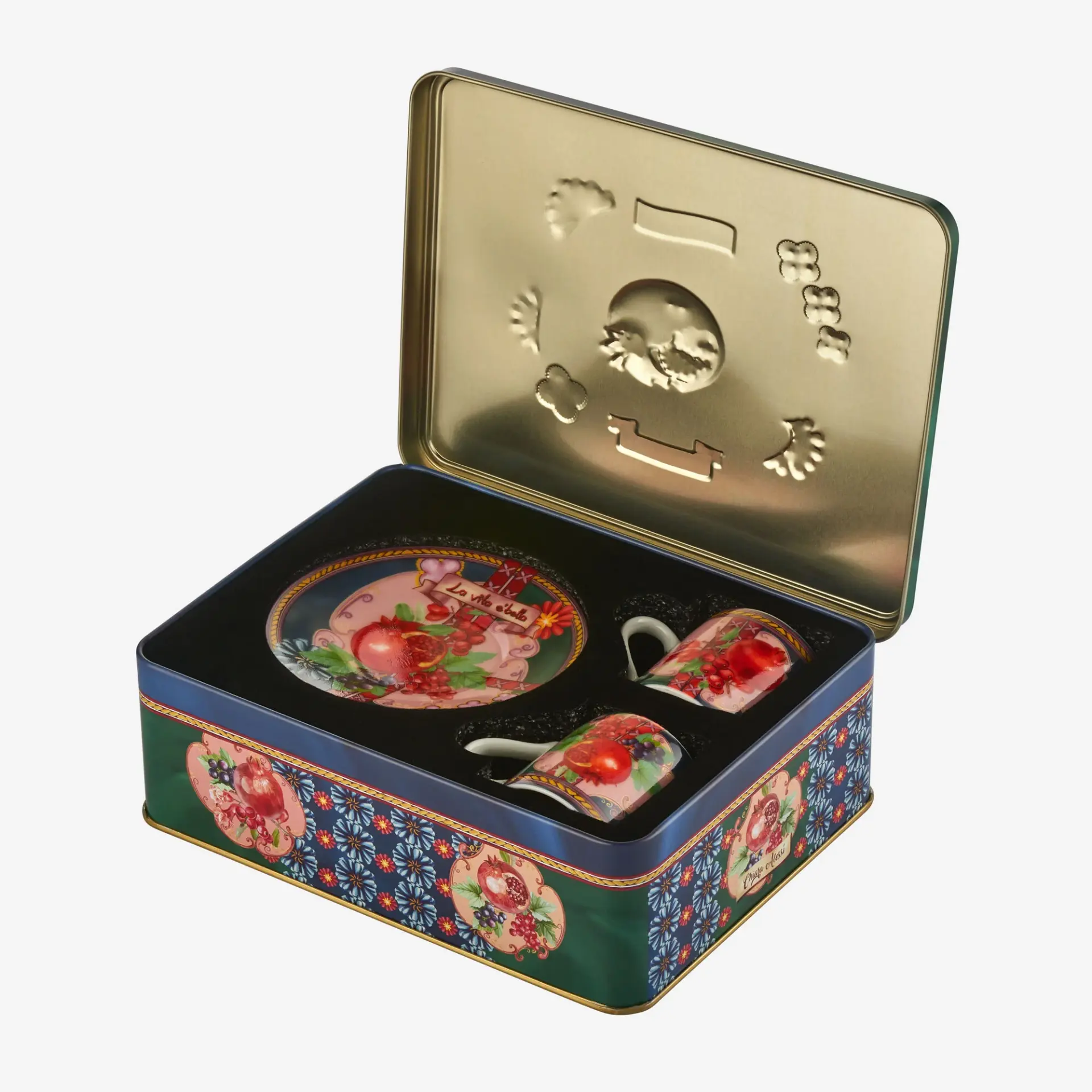 Chiara Alessi Capri Mavi Yeşil Porselen Kahve Fincan Seti 120 Ml