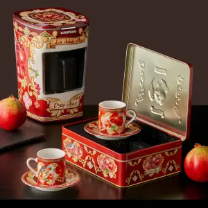 Chiara Alessi  Capri Kırmızı Porselen Kahve Fincan Seti 120 Ml