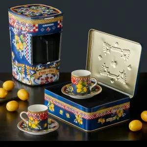 Chiara Alessi Capri Mavi Porselen Kahve Fincan Seti 120 Ml