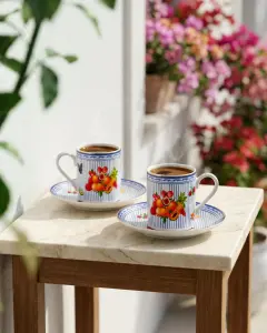 Chiara Alessi Mavi Porselen Kahve Fincan Seti 120 Ml