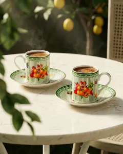 Chiara Alessi Yeşil Porselen Kahve Fincan Seti 120 Ml