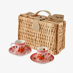 Chiara Alessi Kırmızı Porselen Kahve Fincan Seti