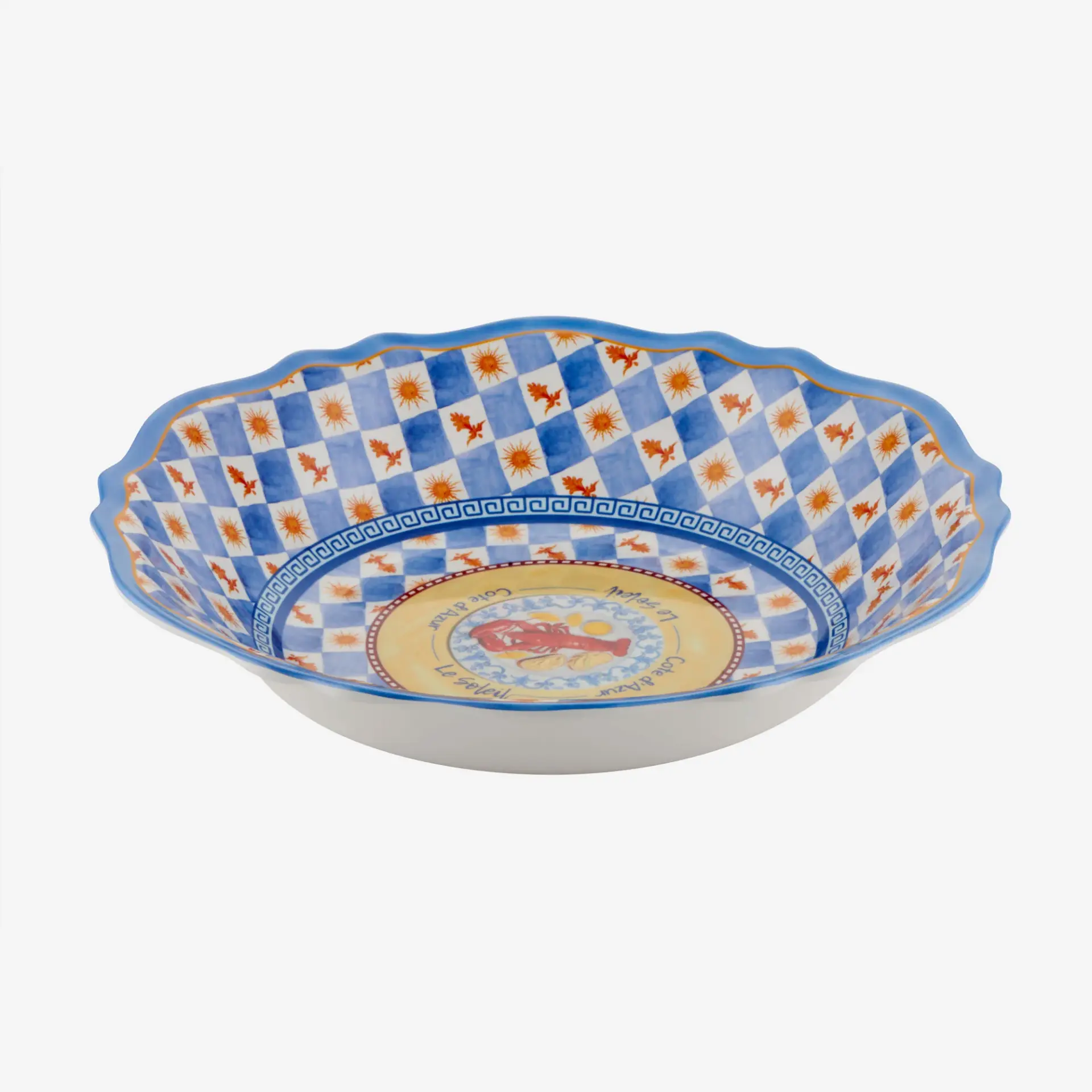 Chiara Alessi Cote D Azur Mavi Melamin Servis Kasesi 35 Cm