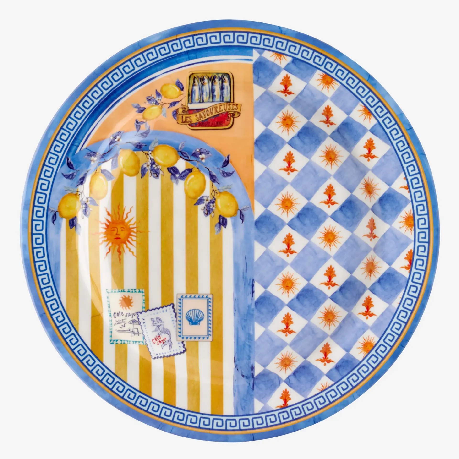 Chiara Alessi Cote D Azur Mavi Melamin Yemek Tabağı 28 Cm