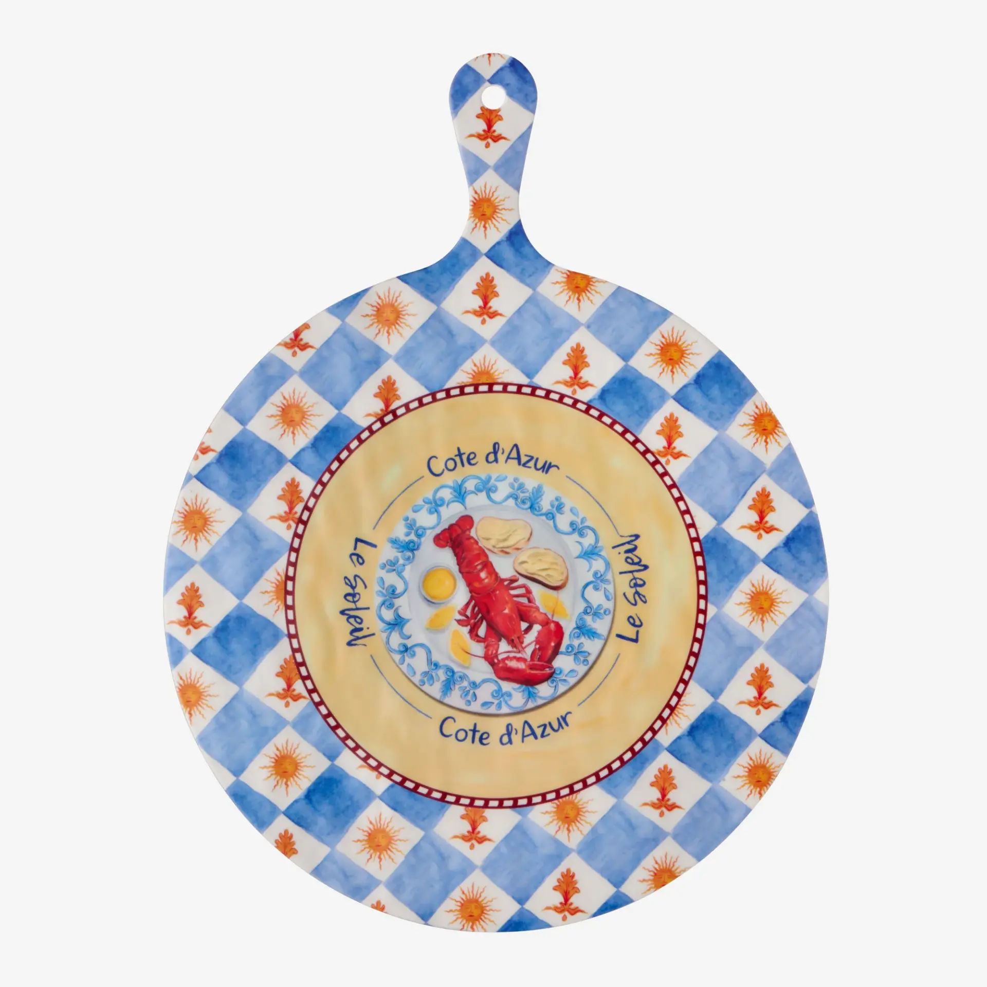Chiara Alessi Cote D Azur Mavi Melamin Sunum Tahtası 41 Cm