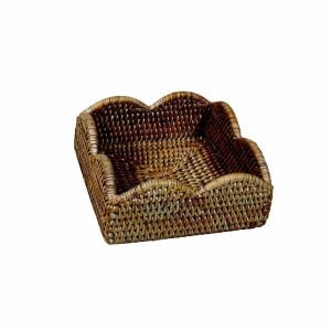 Rattan Dalgalı Kenarlı Öğle Yemeği Peçetesi Doğal