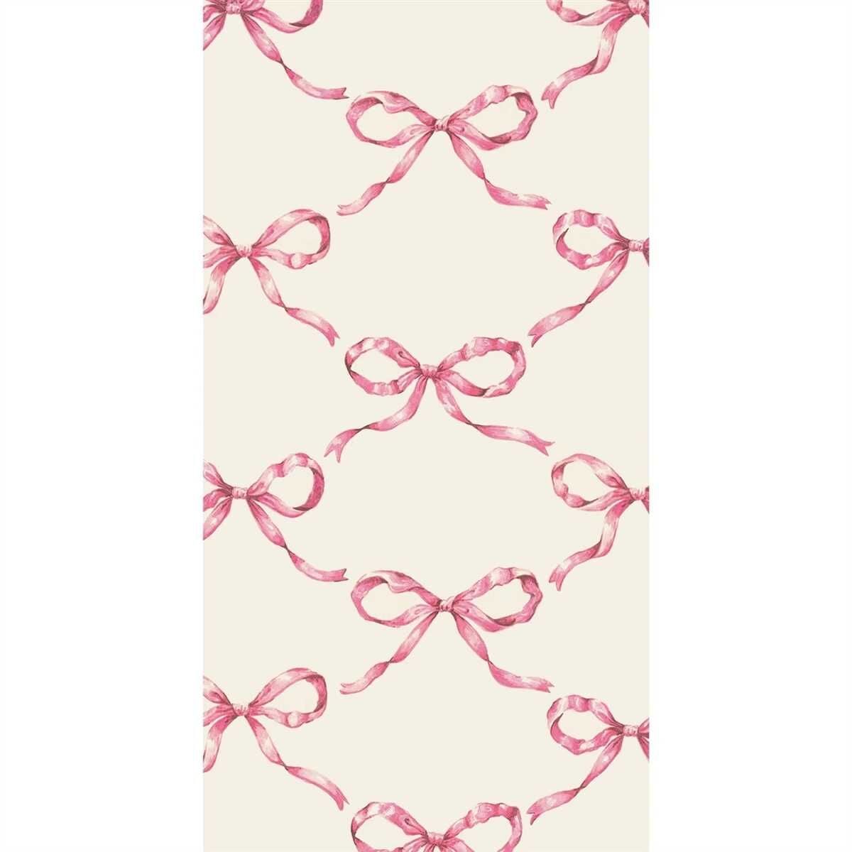 Pembe Bow Lattice Misafir Peçetesi 16li Paket