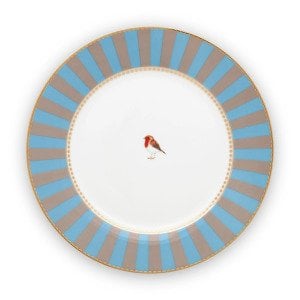 Love Birds Tabak 21 Cm, Mavi / Haki