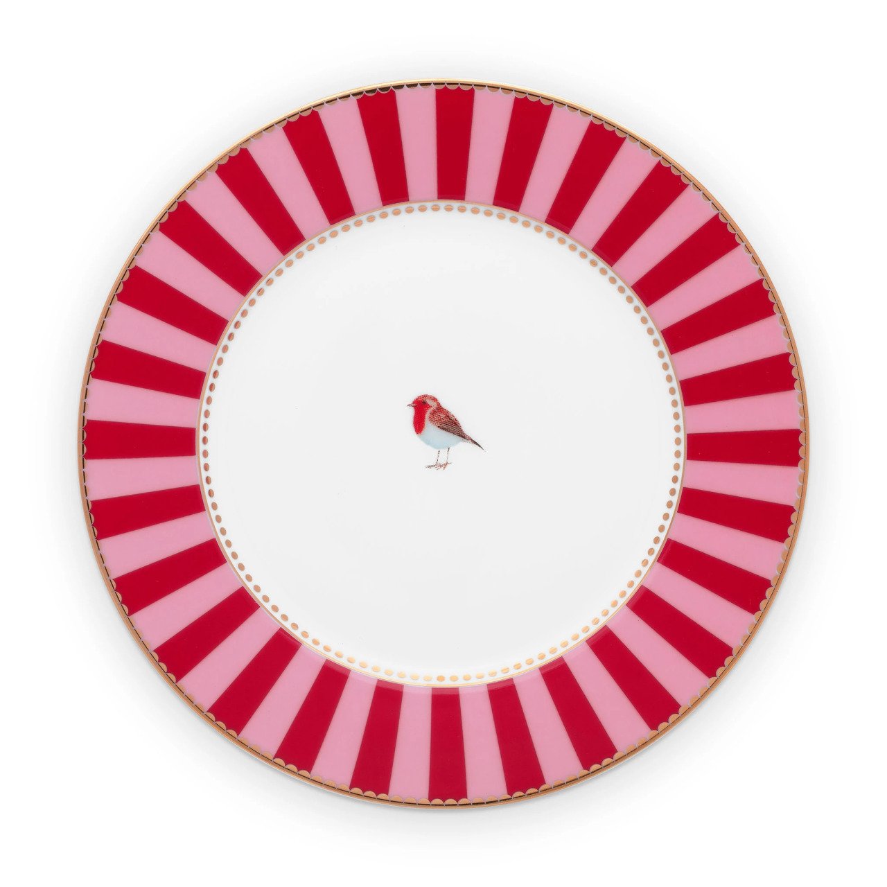 Love Birds Tabak 17 Cm, Kırmızı / Pembe