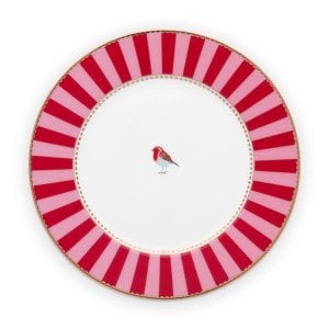 Love Birds Tabak 17 Cm, Kırmızı / Pembe