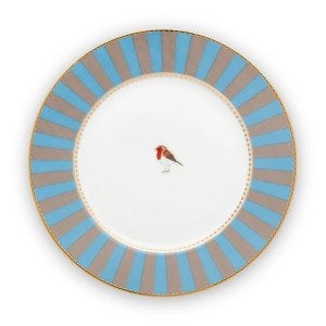 Love Birds Tabak 17 Cm, Mavi / Haki