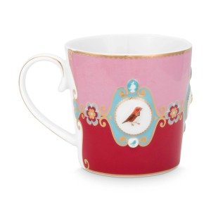 Love Birds Büyük boy Mug, Kırmızı / Pembe 250 ML