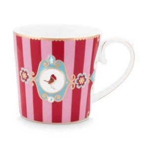 Love Birds Büyük Mug, Kırmızı / Pembe 250 ML