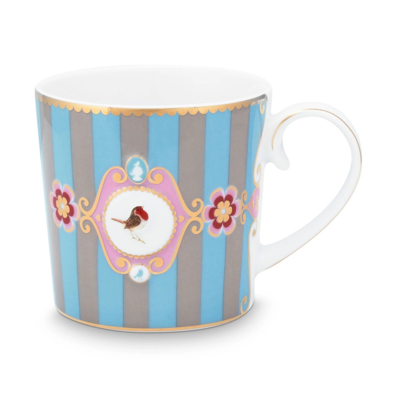 Love Birds Küçük Mug, Mavi / Haki 150 ML
