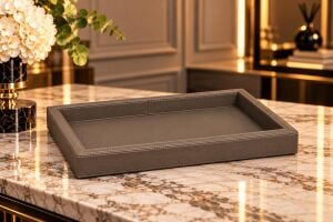 Bej Rengi Dİkdörtgen Sunum Tepsisi 30 x 21 Cm