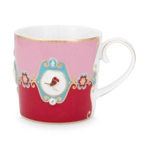 Love Birds Küçük Mug, Kırmızı / Pembe 150 ML