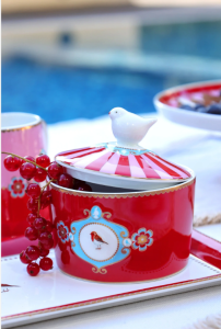 Pip Studio Love Birds Kırmızı Porselen Şekerlik 300 Ml