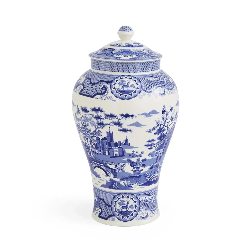 Spode Blue Italian Gothic Castle vazo