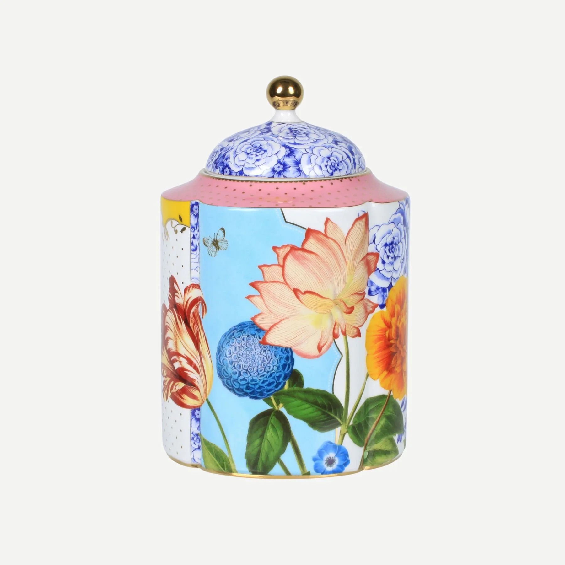Pip Studio Royal Mavi Pembe Porselen Saklama Kutusu 2750 Ml