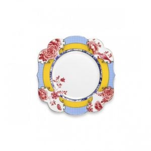 Royal Sarı Pembe Porselen Kahvaltı Tabağı 23,5 cm