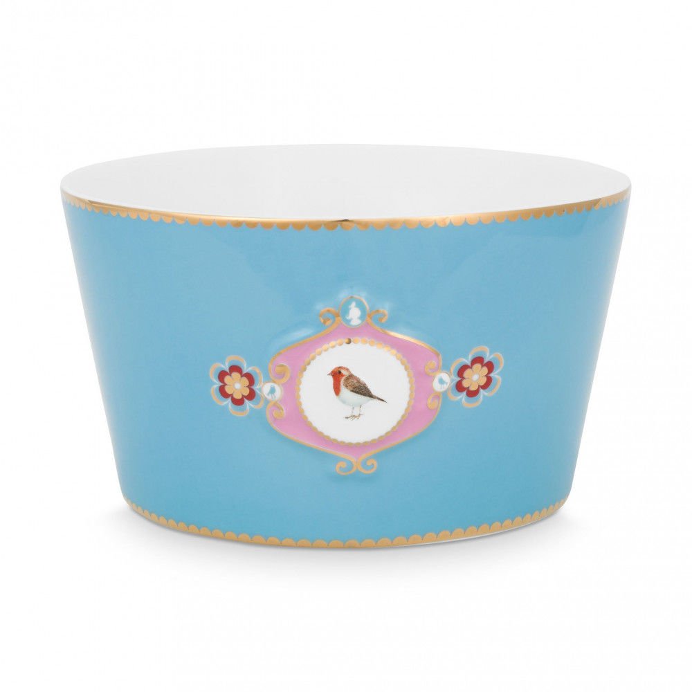 Love Birds Mavi Porselen Kase 15 cm