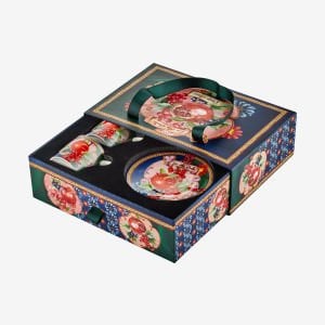 Mavi Yeşil Porselen Kahve Fincan Seti 120 ml