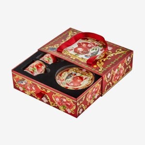 Kırmızı Porselen Kahve Fincan Seti 120 ml