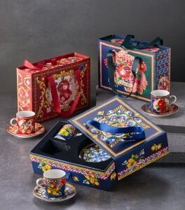 Mavi Porselen Kahve Fincan Seti 120 ml