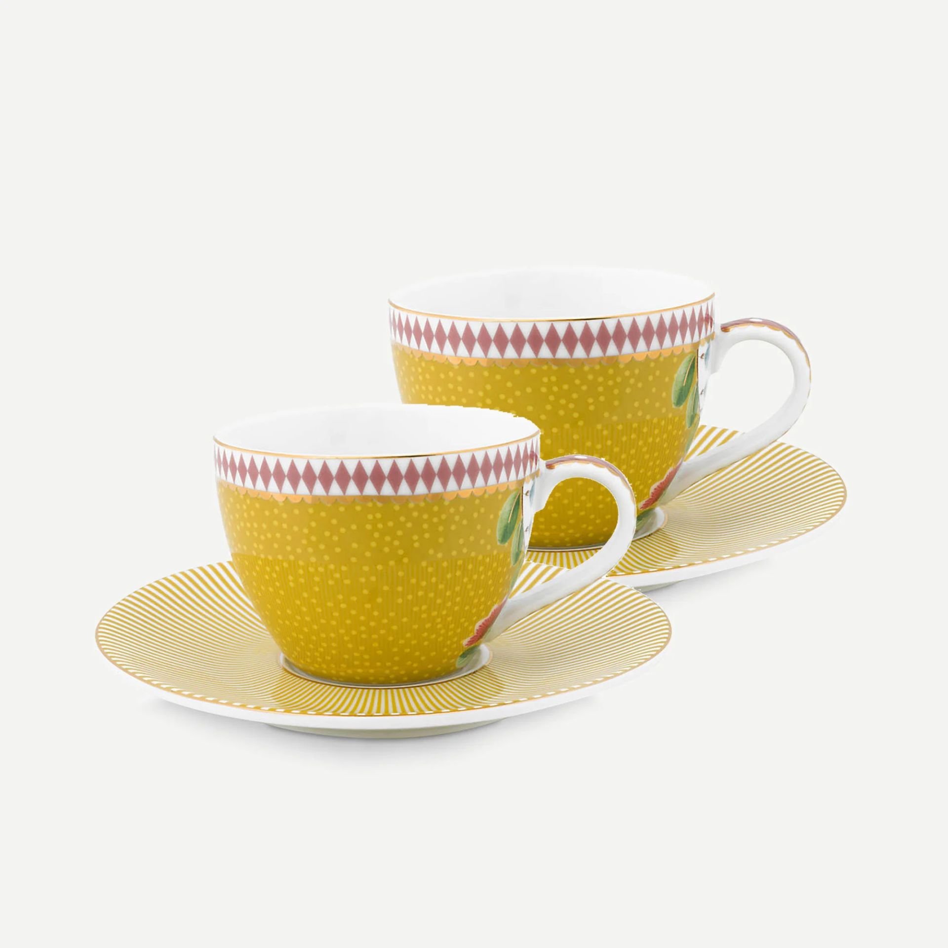 Pip Studio La Majorelle Sarı Porselen Kahve Fincan Seti 120 Ml