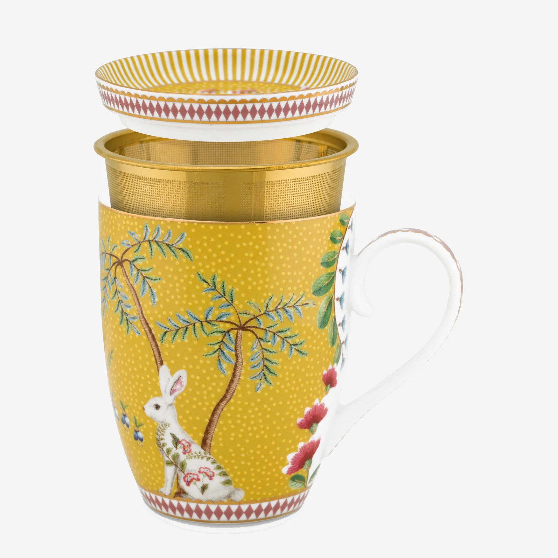 Pip Studio La Majorelle Sarı Porselen Süzgeçli Kupa 350 Ml