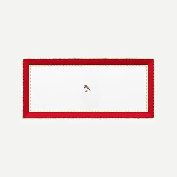 Pip Studio Love Birds Kırmızı Porselen Servis Tabağı 33,3X15,5 Cm