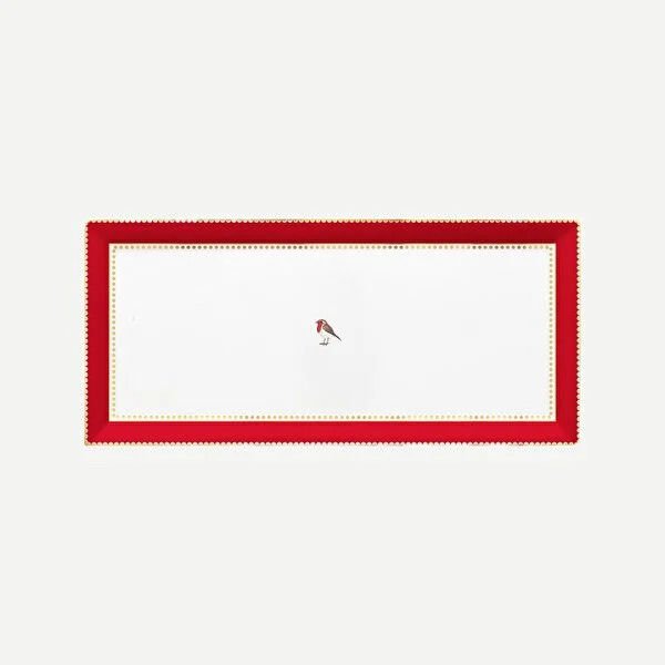 Pip Studio Love Birds Kırmızı Porselen Servis Tabağı 33,3X15,5 Cm