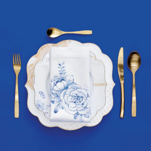 Pip Studio Royal White Mavi Beyaz Porselen Yemek Tabağı 28 Cm