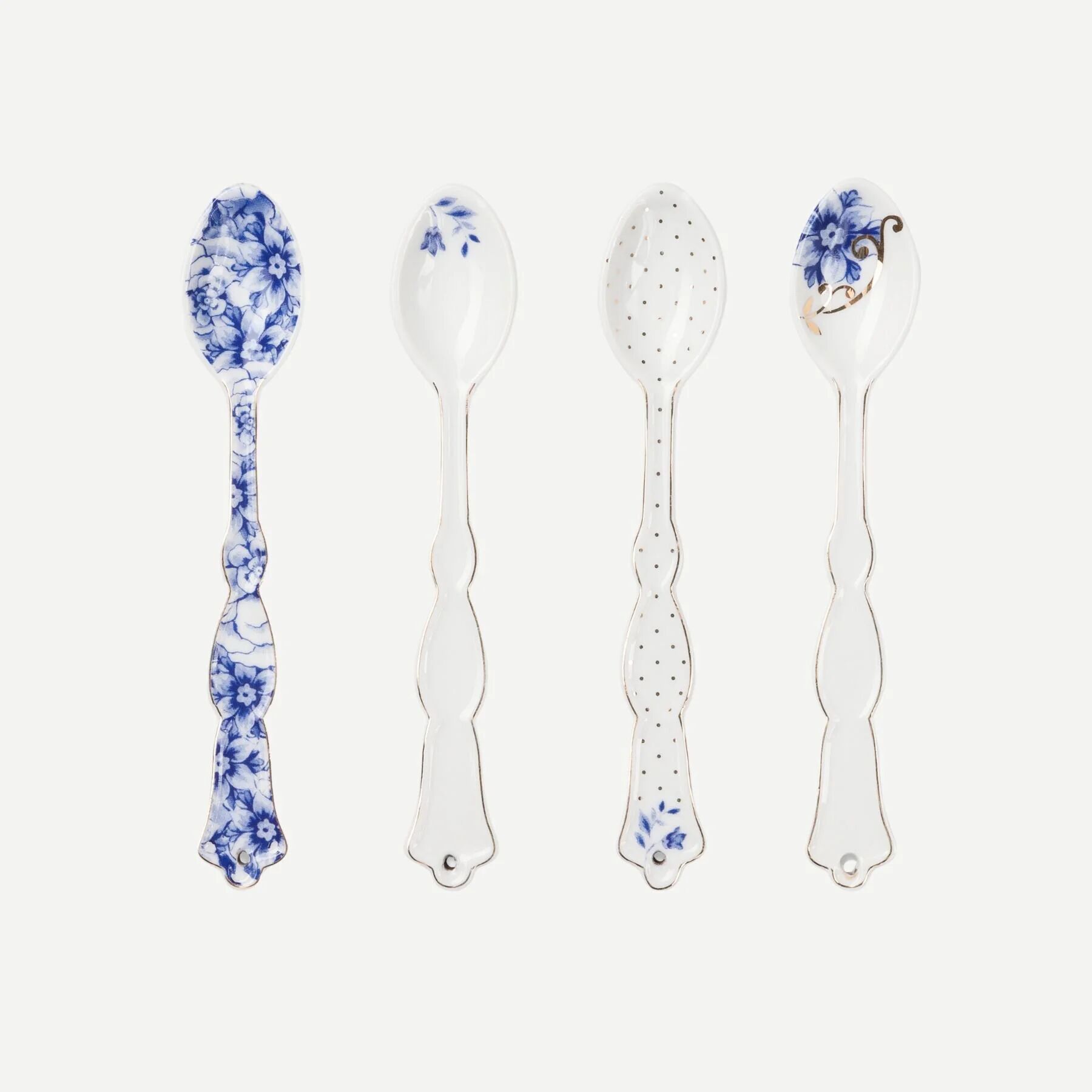 Pip Studio Royal White Mavi Beyaz Porselen Çay Kaşığı Seti 4 Parça