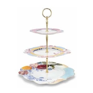 Pip Studio Royal Sarı Pembe Porselen 3 Katlı Servis 28 Cm