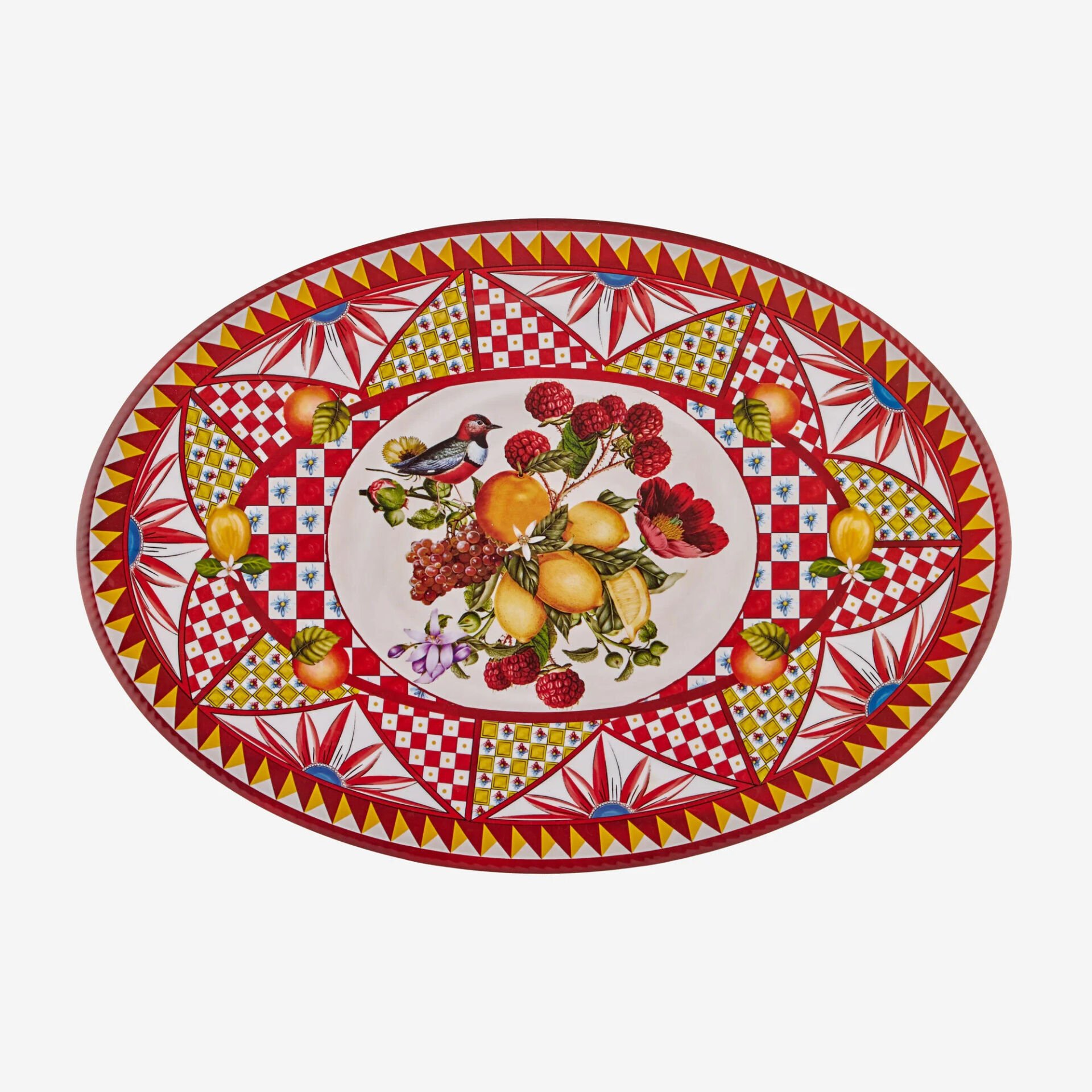 Chiara Alessi Portofino Kırmızı Melamin Servis Tabağı 50 Cm