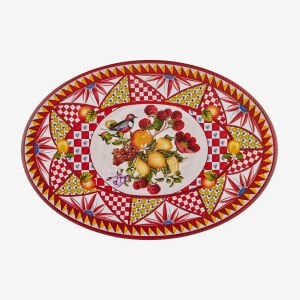 Chiara Alessi Portofino Kırmızı Melamin Servis Tabağı 50 Cm