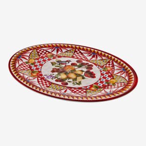 Chiara Alessi Portofino Kırmızı Melamin Servis Tabağı 50 Cm