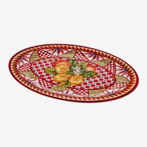 Chiara Alessi Portofino Kırmızı Melamin Servis Tabağı 50 Cm