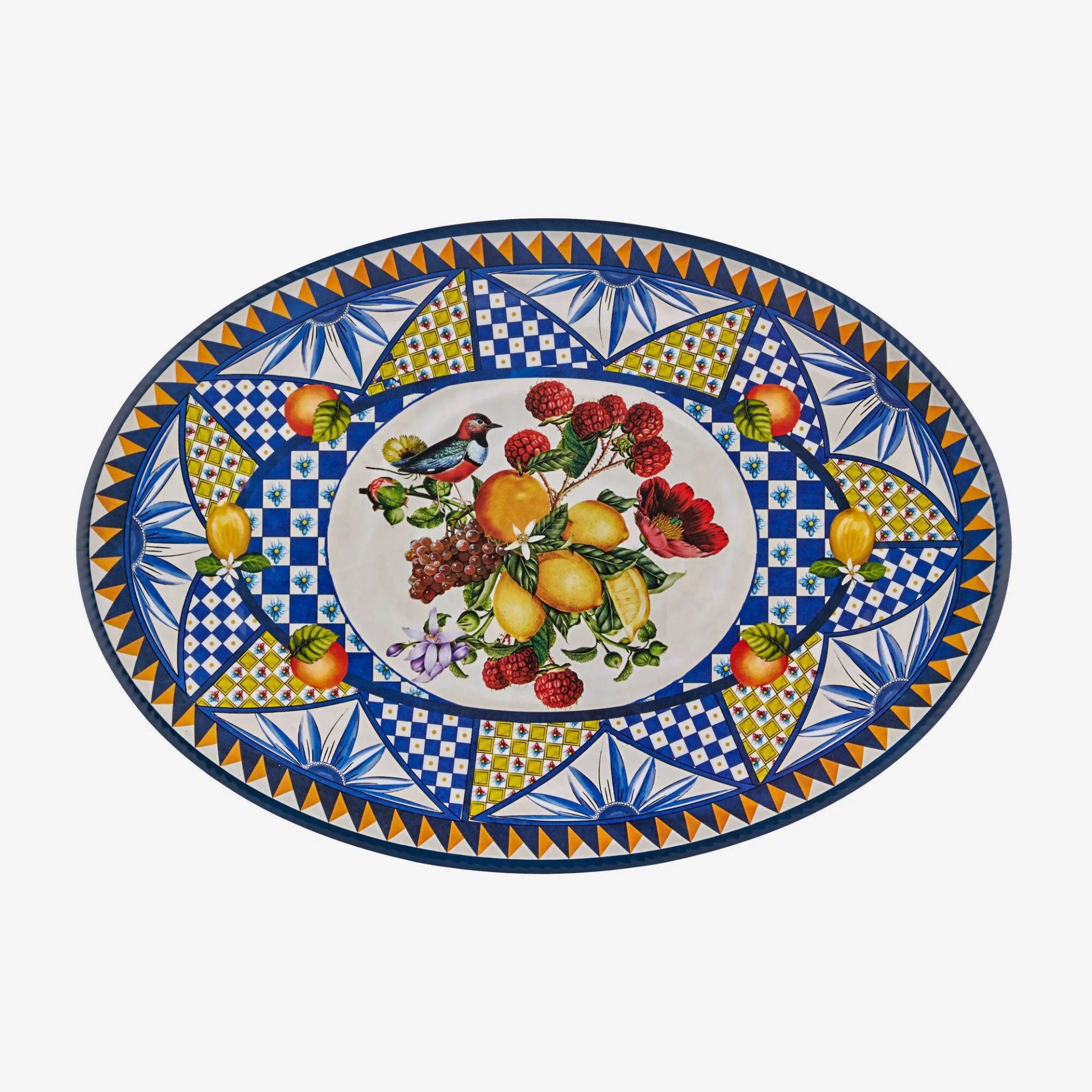 Chiara Alessi Portofino Mavi Melamin Servis Tabağı 50 Cm