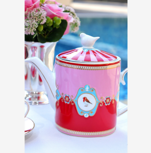 Pip Studio Love Birds Kırmızı Pembe Porselen Demlik 1300 Ml
