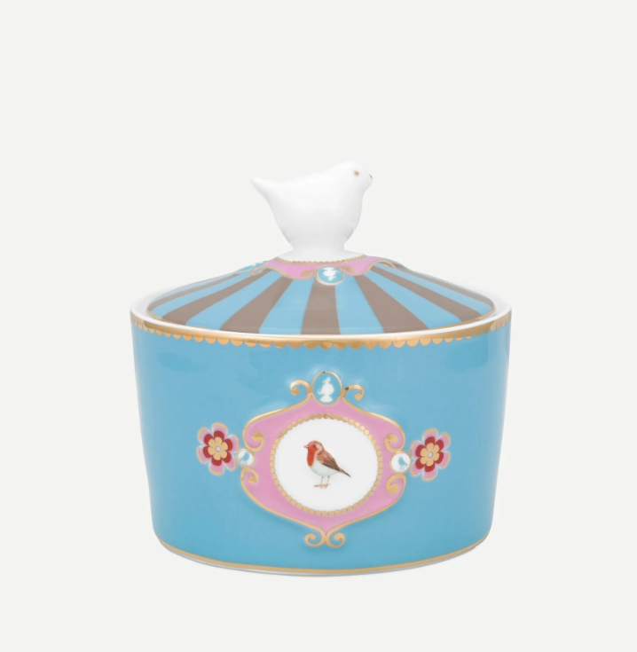 Pip Studio Love Birds Mavi Haki Porselen Şekerlik 300 Ml