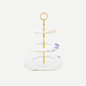 Pip Studio Royal White Mavi Beyaz Porselen 3 Katlı Servis 28 Cm