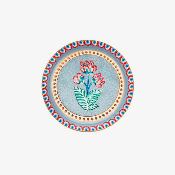 Pip Studio Flower Festival Mavi Porselen Çay Tabağı 9 Cm