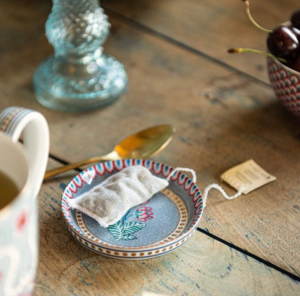 Pip Studio Flower Festival Mavi Porselen Çay Tabağı 9 Cm