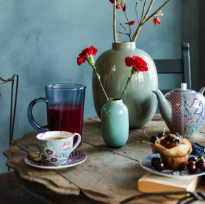 Pip Studio Flower Festival Mavi Porselen Çay Fincan Seti 280 Ml